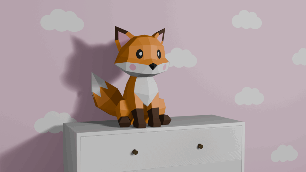 Papercraft de renard en origami 3D Papercraft de renard en origami 3D