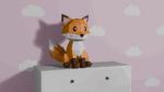 Renard en papercraft 3D