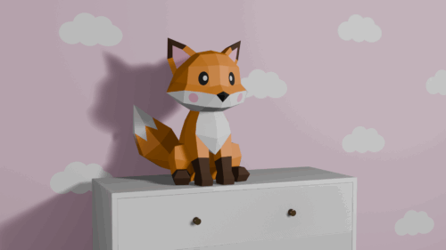 Renard en papercraft 3D