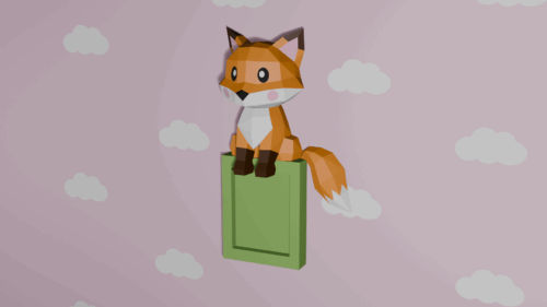 Cadre photo renard en papercraft 3D