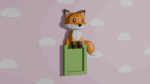 Cadre photo renard en papercraft 3D