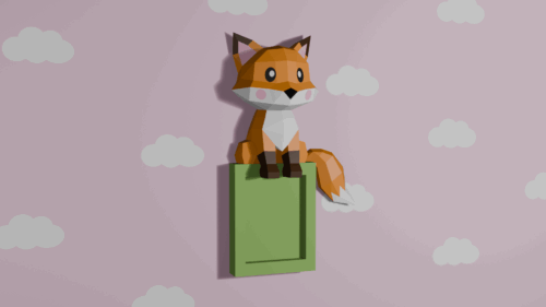Cadre photo renard en papercraft 3D