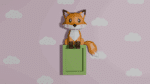 Cadre photo renard en papercraft 3D