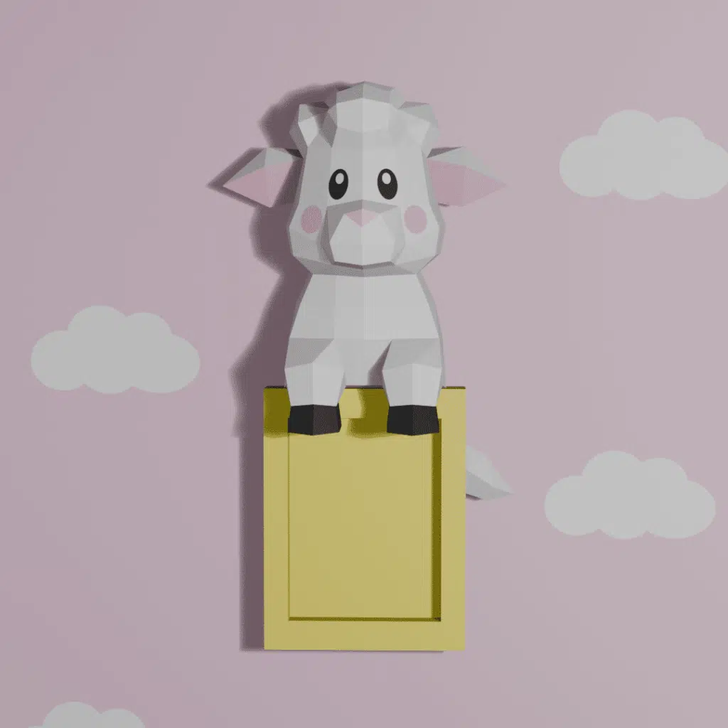 Papercraft de mouton en origami 3D