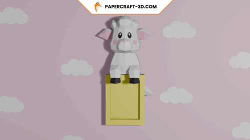 Cadre photo mouton en papercraft 3D