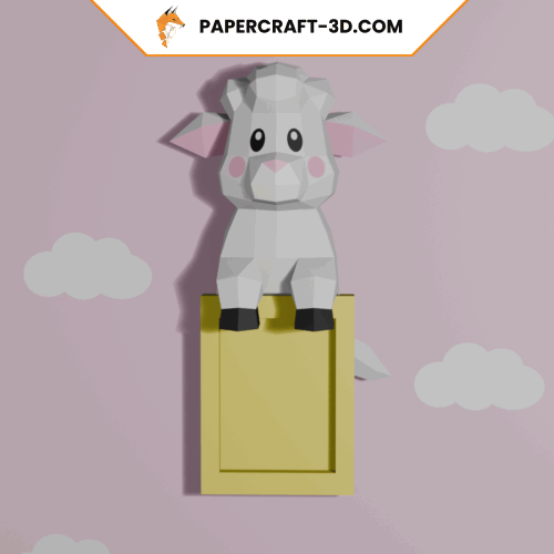 Cadre photo mouton en papercraft 3D