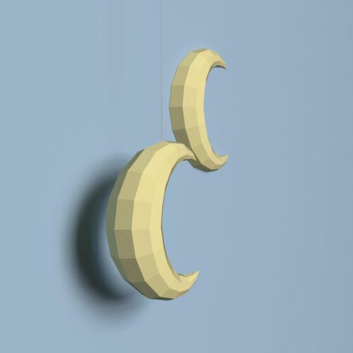 Papercraft de lua em origami 3D
