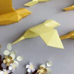 Papercraft d'oiseaux volants en origami 3D
