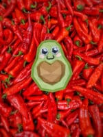Papercraft di avocado con cuore in origami 3D