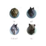 Papercraft von Wolf, Bär und Löwe in 3D-Origami