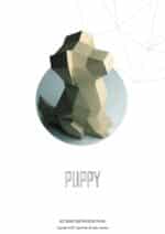Papercraft de cabeza de doberman en origami 3D