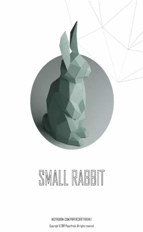 Papercraft kleiner Hase in Origami 3D