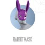 Papercraft Hasenmaske für Halloween in Origami 3D