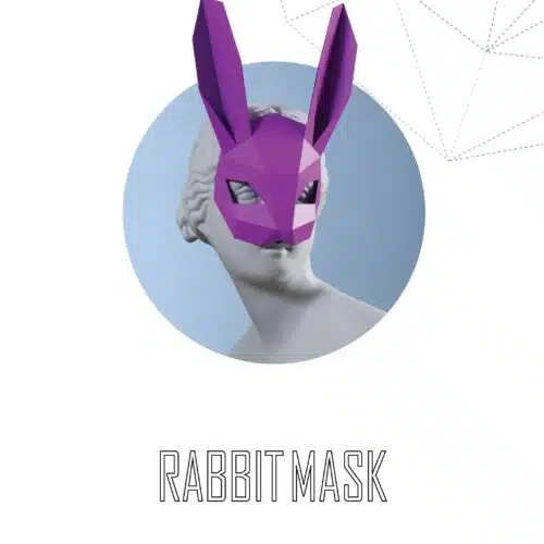 Papercraft Hasenmaske für Halloween in Origami 3D