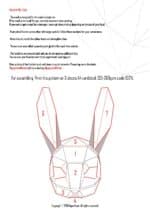 Papercraft Hasenmaske für Halloween in Origami 3D