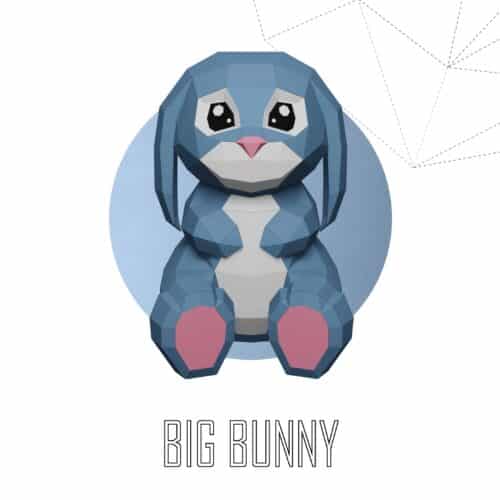 Papercraft de grand lapin en origami 3D