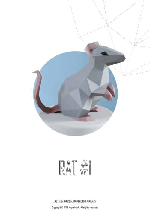 Papercraft del simbolo del capodanno cinese in origami 3D