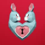 Papercraft di coniglio cuore in origami 3D