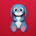 Papercraft coniglio grande in origami 3D