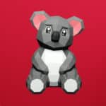 Papercraft de oso koala bebé en origami 3D