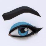 Papercraft smokey eye in origami 3D
