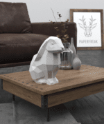 Papercraft sitzender Hase in Origami 3D