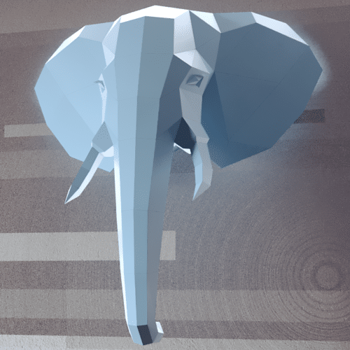 Papercraft de tête d'éléphant en origami 3D