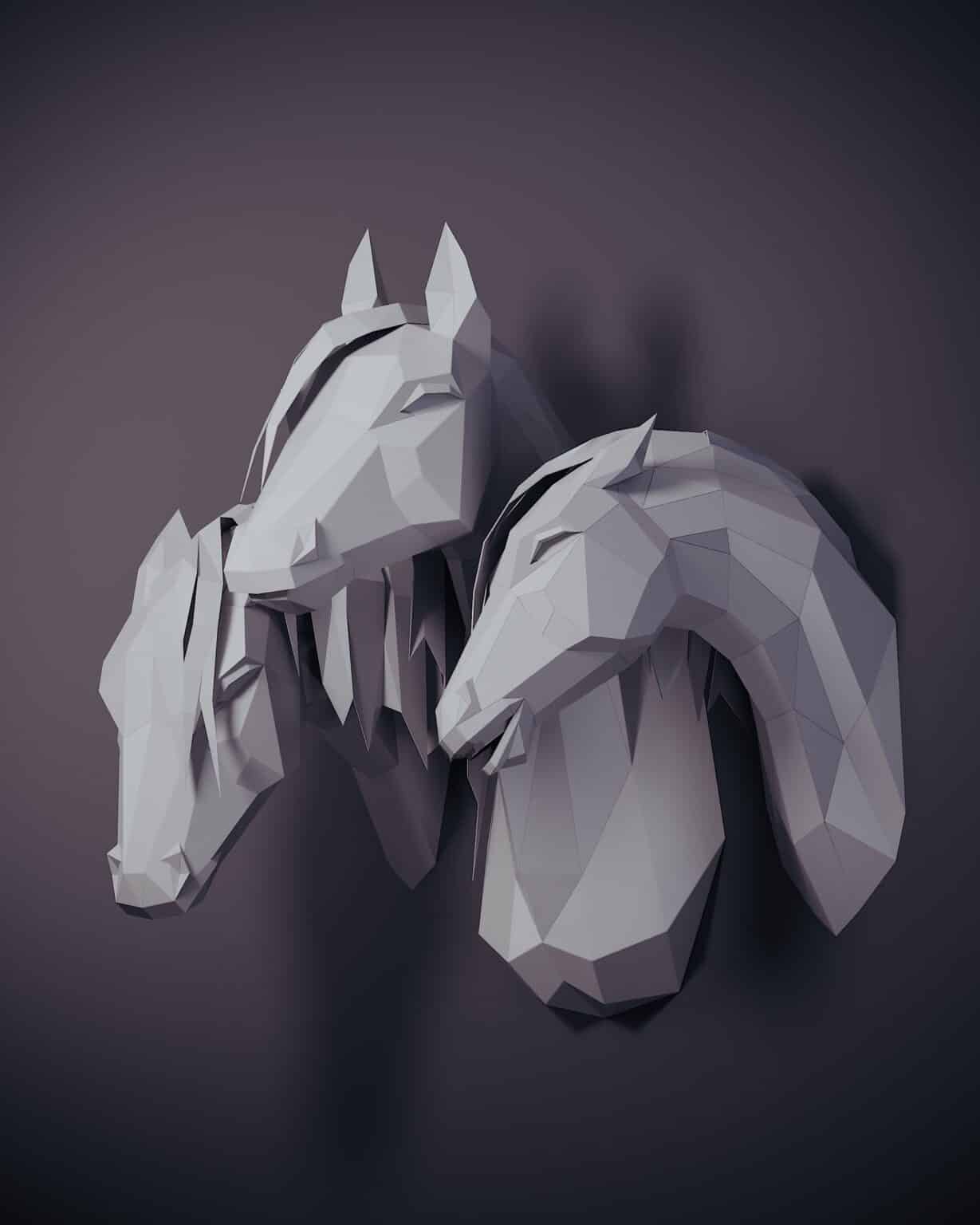 Papercraft de cheval arabe en origami 3D Papercraft de cheval arabe en origami 3D