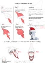 Papercraft cappello di Babbo Natale con barba in origami 3D