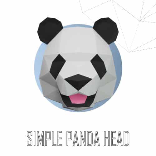 Papercraft tête de panda en origami 3D
