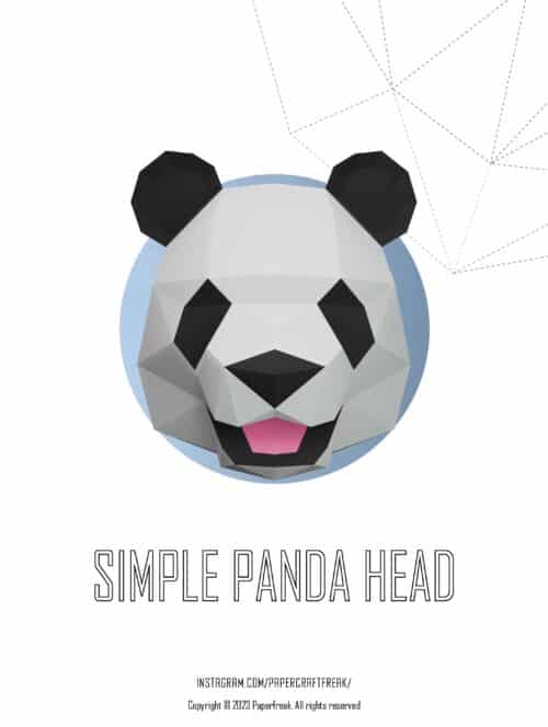 Papercraft di testa di panda in origami 3D