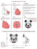 Papercraft di testa di panda in origami 3D