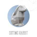 Papercraft sitzender Hase in Origami 3D