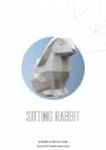 Papercraft sitzender Hase in Origami 3D