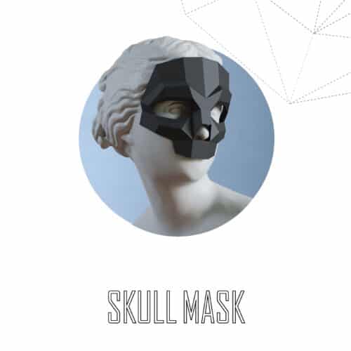 Papercraft maschera teschio in origami