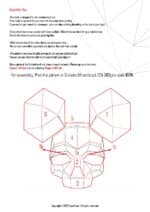 Papercraft Maus Totenkopf Maske origami 3D