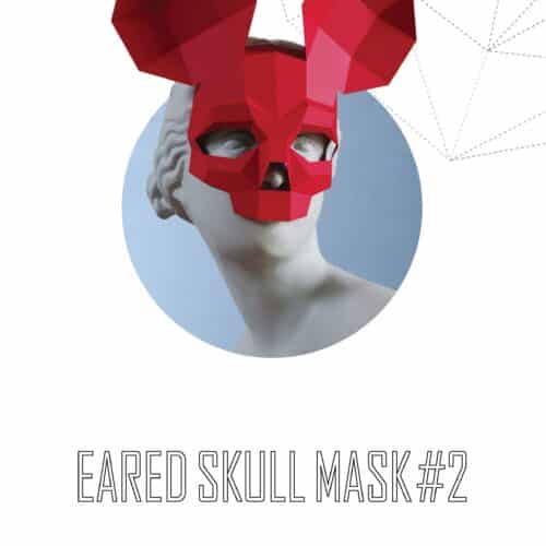 Papercraft de máscara de calavera de ratón en origami 3D