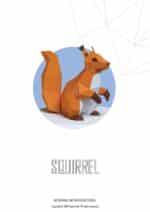 Papercraft squirrel in 3D origami