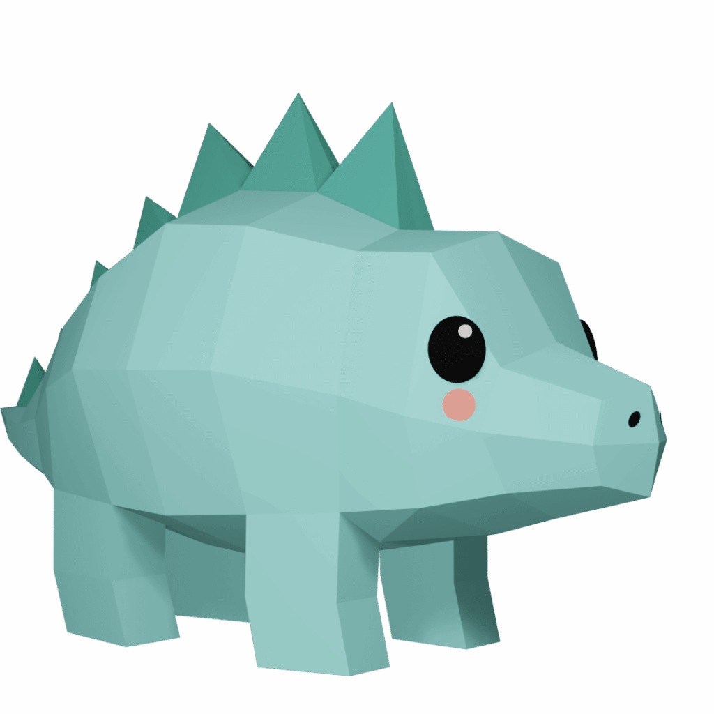 Papercraft de dinosaure stégosaure en origami 3D