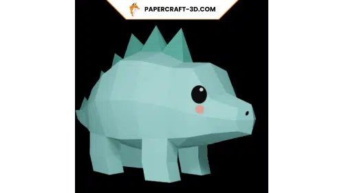 Mini stégosaure en papercraft 3D