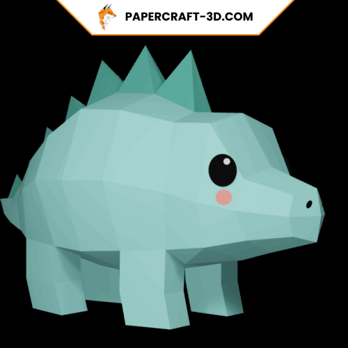 Mini stégosaure en papercraft 3D