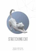Papercraft de chat qui s'étire en origami 3D