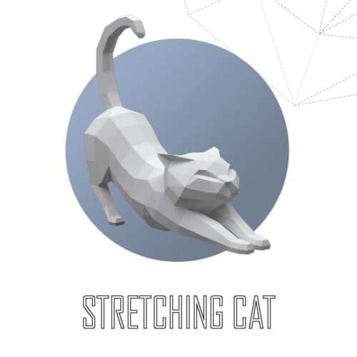 Papercraft de chat qui s'étire en origami 3D