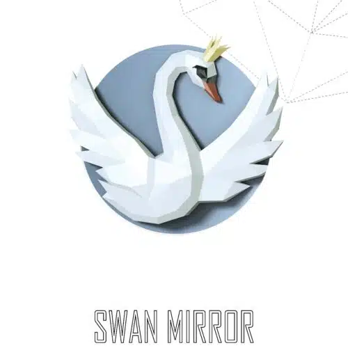 Papercraft de cygne avec couronne en origami 3D