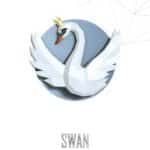 Papercraft von Schwan mit Krone in 3D-Origami