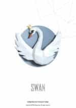 Papercraft von Schwan mit Krone in 3D-Origami