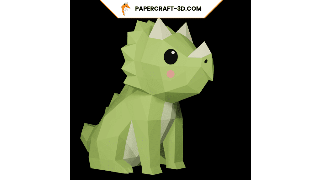 Papercraft de dinosaure assis en origami 3D Papercraft de dinosaure assis en origami 3D