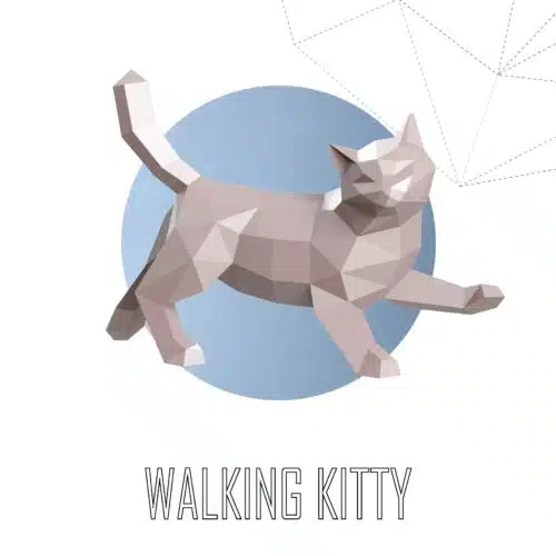 Papercraft fat cat origami template