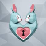 Papercraft di coniglio cuore in origami 3D