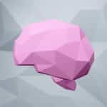 Papercraft brain sculpture in origami